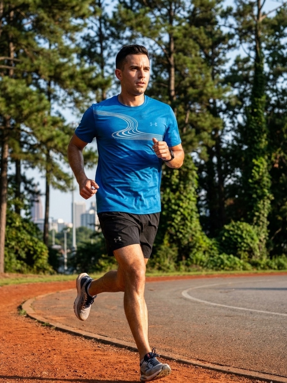 Under Armour Men’s Royal Blue Short Sleeve Athletic Tee with Wave Graphic